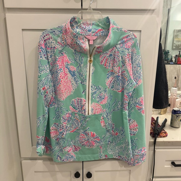 Lilly Pulitzer Tops - lily pulitzer coral popover size large